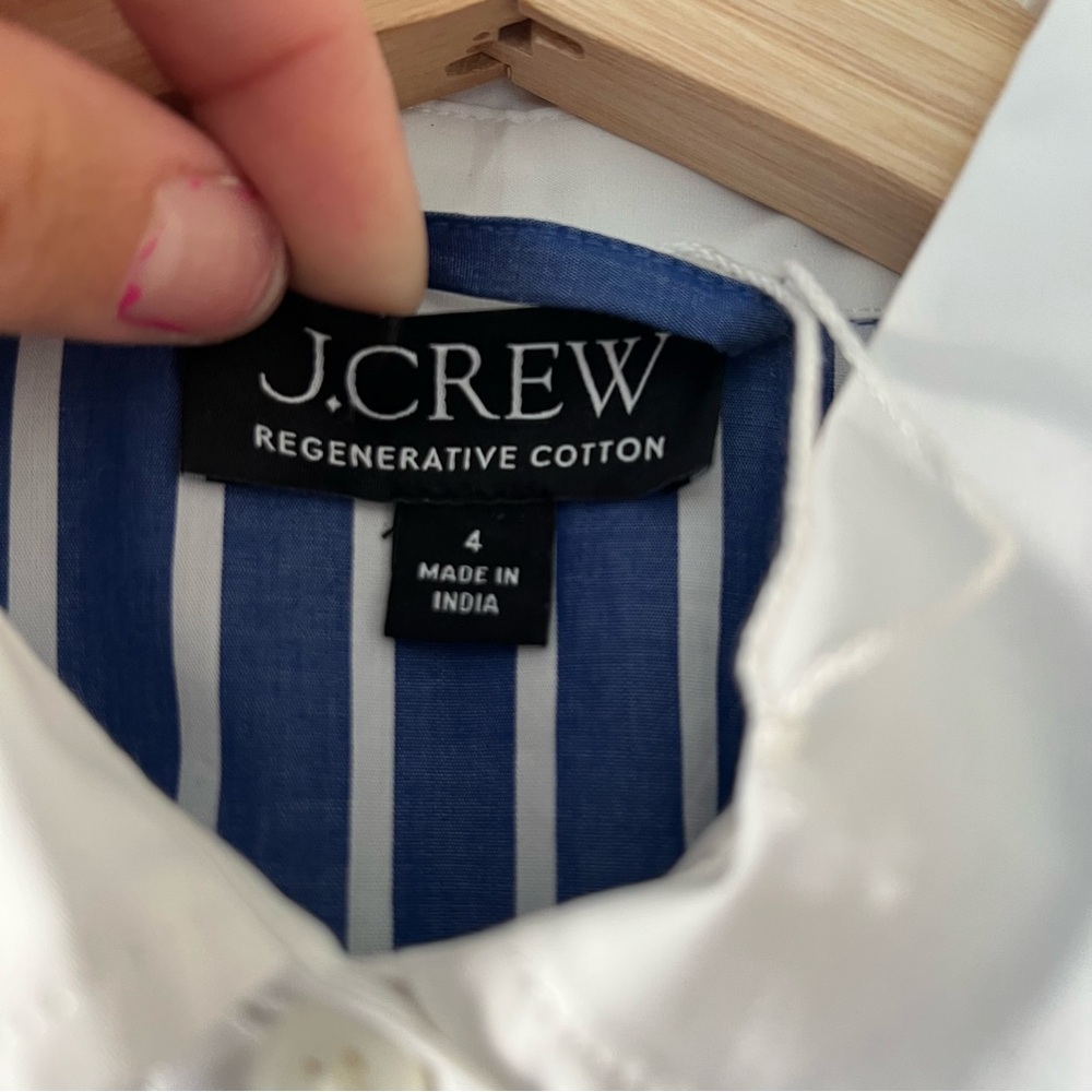 J. CREW | Tiered Striped Shirt Dress in Cotton Poplin | 4 - Picture 4 of 4